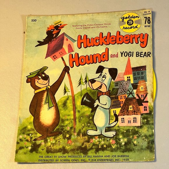 LITTLE GOLDEN RECORDS Huckleberry Hound & His Friends (45 RPM) AND Huckleberry H - Picture 3 of 12